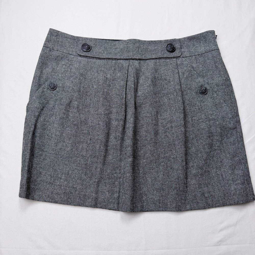 Banana Republic Heather Gray wool pleated Mini Skirt